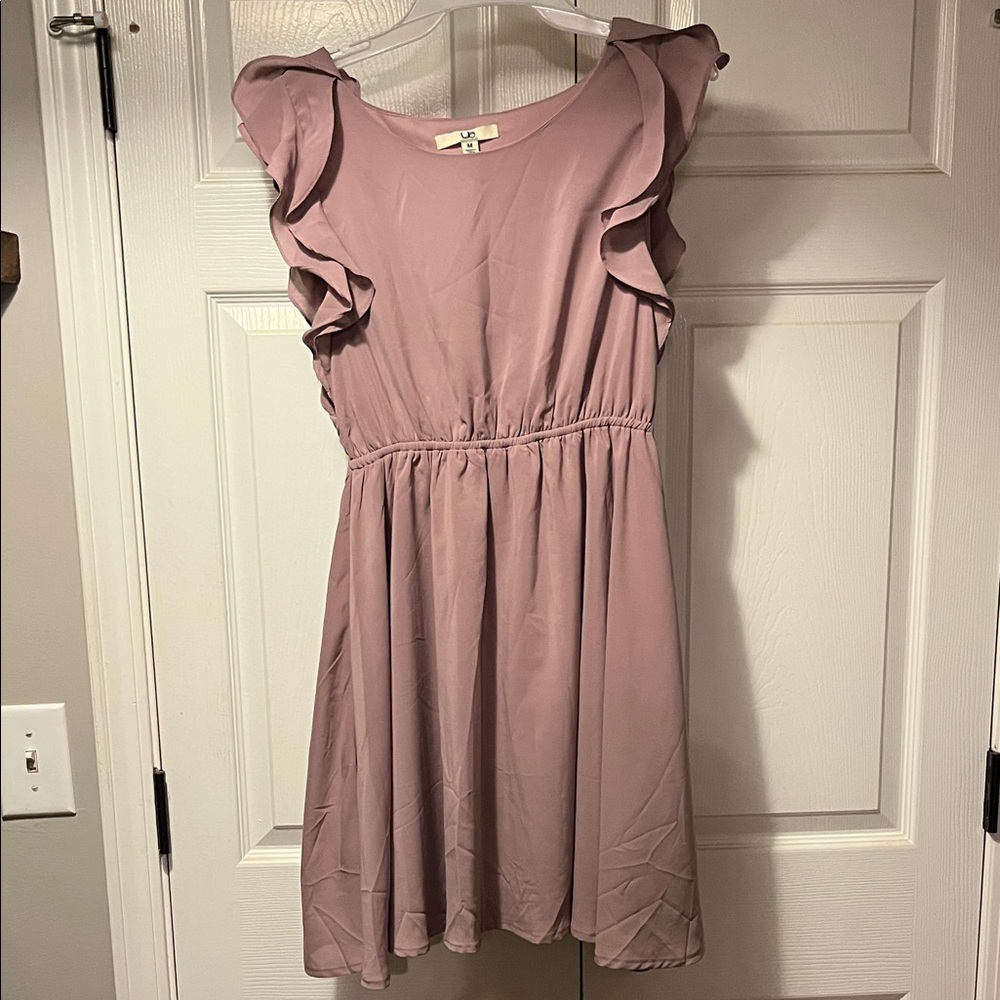 Ya Sleeveless Ruffle Dress in Dusty Rose